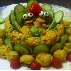 A picture of Gupshup Dum aalo biryani.