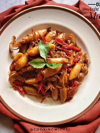 Langkah Gampang Membikin Resep  Cumi asin asam manis yang Menggugah Selera, Menggugah Selera