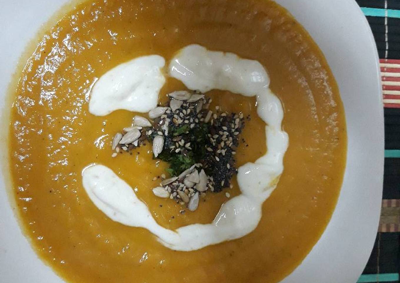 Crema de calabaza y zanahoria especiada