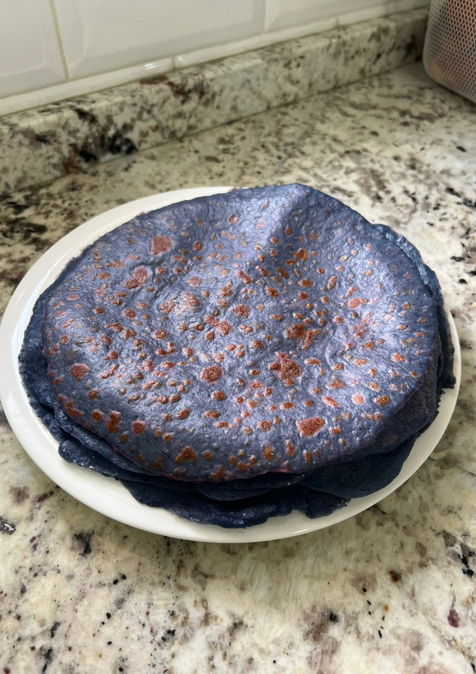 Una foto de Crepes de lombarda