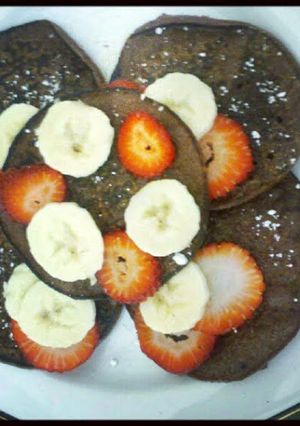 A picture of Low calorie chocolate chip pancakes.