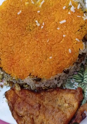 عکسی از دستور باقالی پلو با ماهی 🐟🎏