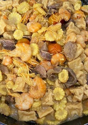 Foto resep Tumis jagung muda ampela udang tahu