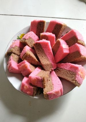 Foto resep Kue pelangi kukus 2 warna