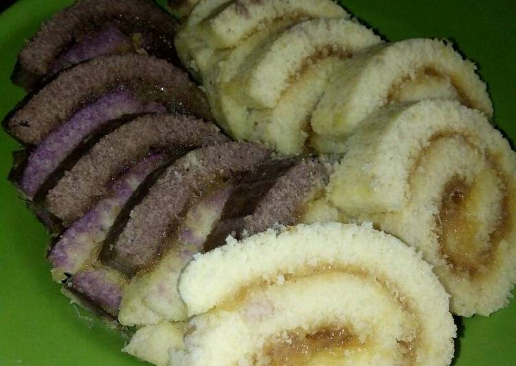 Cara mengolah Roll cake pineapple jam and coconut Anti Gagal