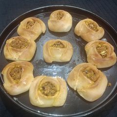 A picture of Baked open buns.