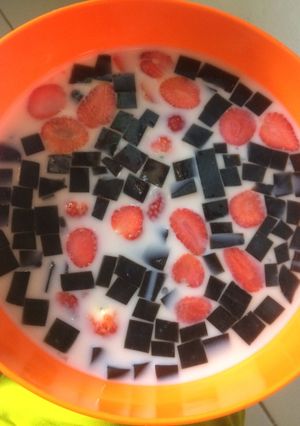 Foto resep Es cincau strawberry