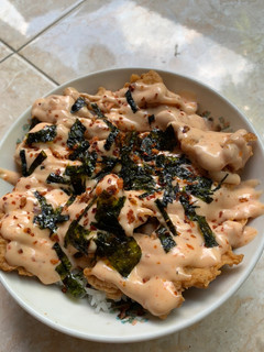 Foto resep Chicken karaage mentai rice