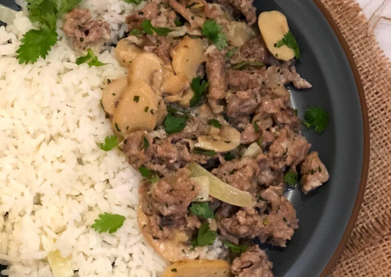 Russian Beef Stroganoff Butter Rice