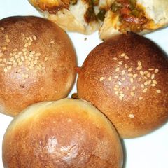 Stuffed pizza masala bun A picture of Stuffed pizza masala bun.