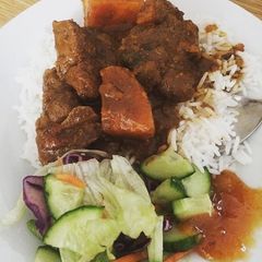 A picture of Sweet potato lamb curry.