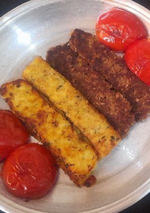عکسی از دستور کوبیده مرغ و گوشت تابه ای