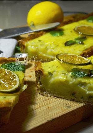 Une photo de Tarte citron et menthe mojito