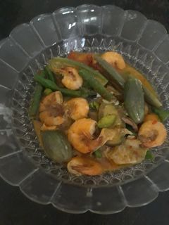 Foto resep Tumis udang terong hijau
