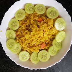 A picture of Veg pulav (aloo bhat).