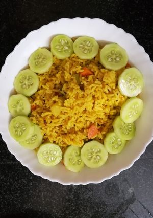 A picture of Veg pulav (aloo bhat).