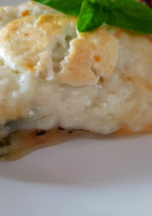 Una foto de Lasaña de espinacas con tope queso de cabra