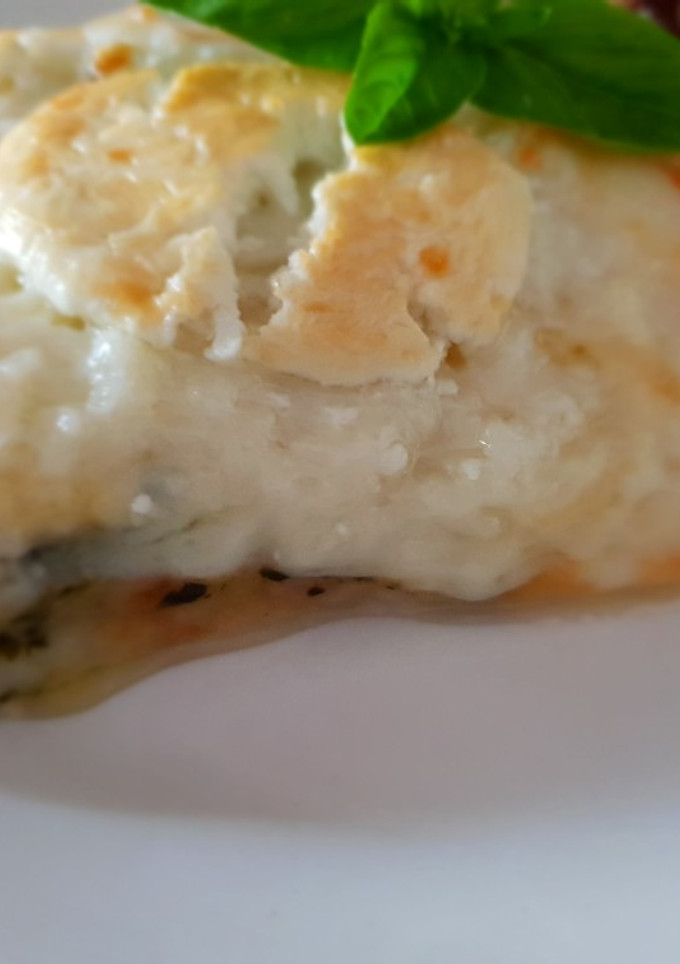 Una foto de Lasaña de espinacas con tope queso de cabra