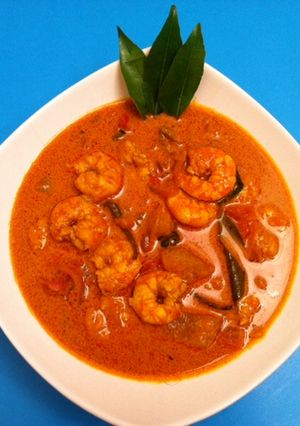 A picture of Prawns kuzhambu.
