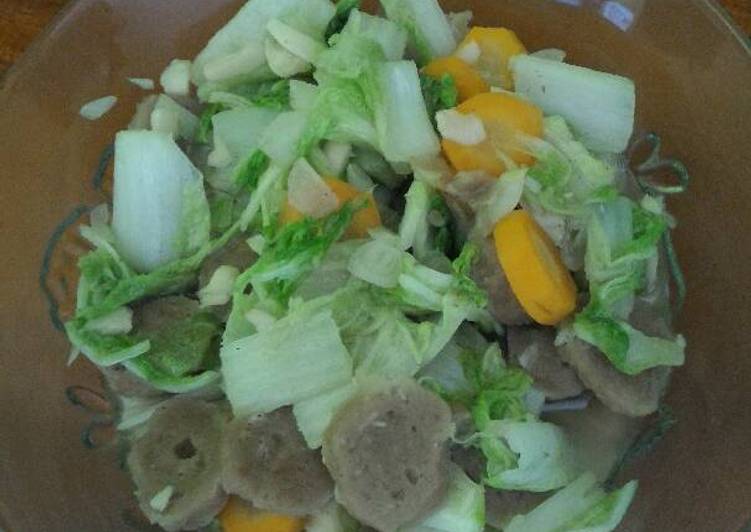 Anti Ribet, Membuat Tumis sawi putih bakso Sederhana Dan Enak