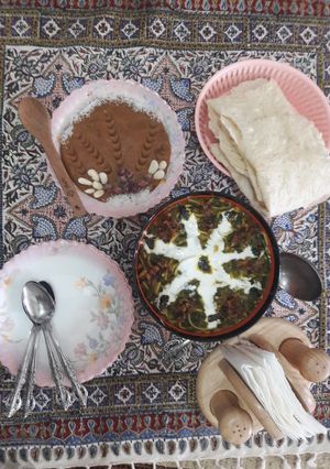 عکسی از دستور حلوای سیب و ارده متفاوت و مقوی