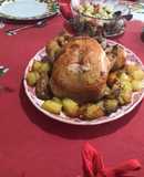 Pollo relleno asado
