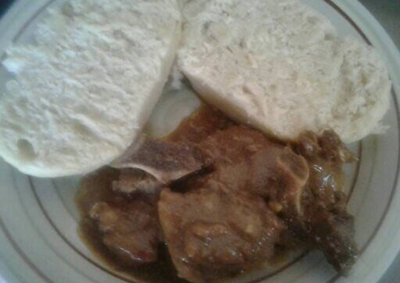 Beef stew with dombolo without yeast