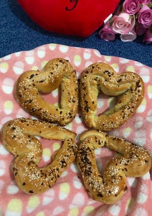 A picture of Heart shape cheese stuffed bread (Valentine’s Day special).
