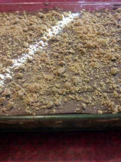 A picture of Major's chocolate peanut butter cake.