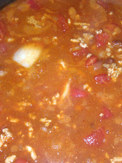 A picture of chicken chili.