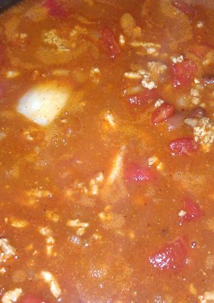 A picture of chicken chili.