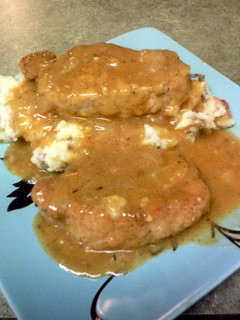 A picture of Smothered Pork Chops.