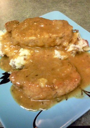 A picture of Smothered Pork Chops.