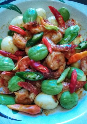 Foto resep Balado udang pete puyuh