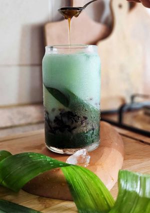 Foto resep Es Cincau Kuah Santan Pandan