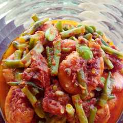 A picture of Oseng kacang campur udang dan petai.
