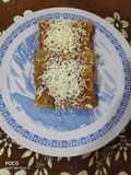 Bread cheesy pav bhaji toast