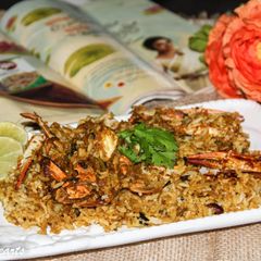 A picture of Nadan Njandu Biryani / Kerala Style Crab Dum Biryani.