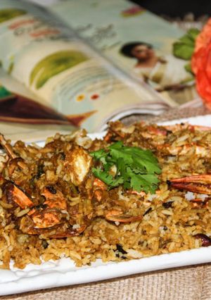 A picture of Nadan Njandu Biryani / Kerala Style Crab Dum Biryani.