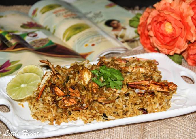 Nadan Njandu Biryani / Kerala Style Crab Dum Biryani