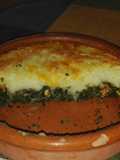 Pastel de espinacas, pollo y patata