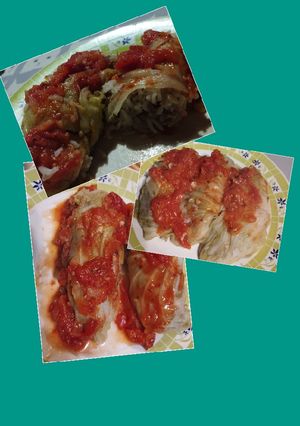 Una foto de Niños envueltos de carne picada y arroz