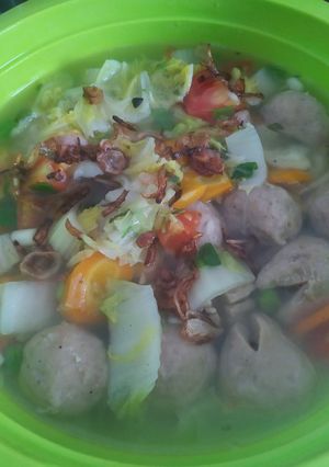 Foto resep Sup sawi putih bakso
