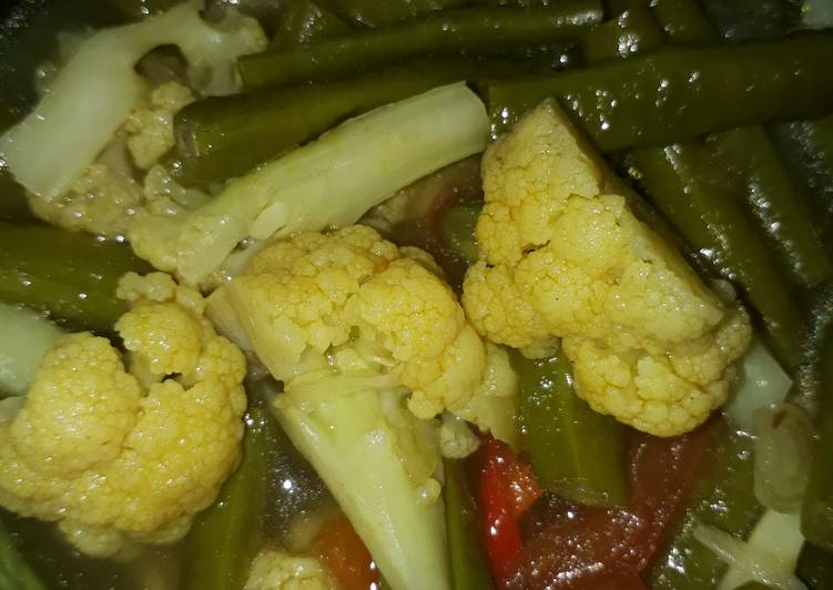 Proses mengolah Sayur kacang panjang brokoli putih😊, Sempurna