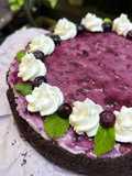 Blueberry Cheese Cake (No Bake No Gelatine) 🍰🫐🌱