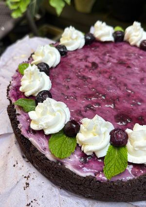 Foto resep Blueberry Cheese Cake (No Bake No Gelatine) 🍰🫐🌱