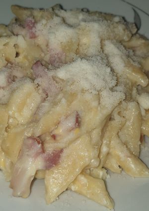 Foto principal de Macarrones carbonara Thermomix