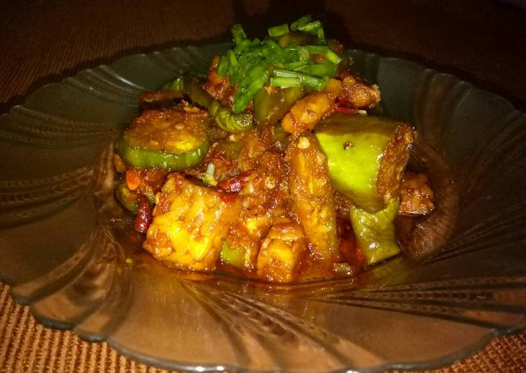 Tumis Terong Tempe Udang Teri Pedas Manis