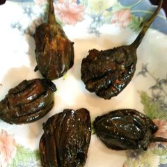 A picture of Stuffed tangy brinjals.