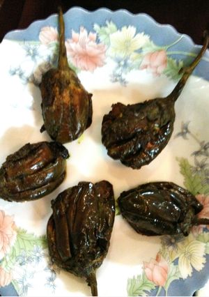 A picture of Stuffed tangy brinjals.